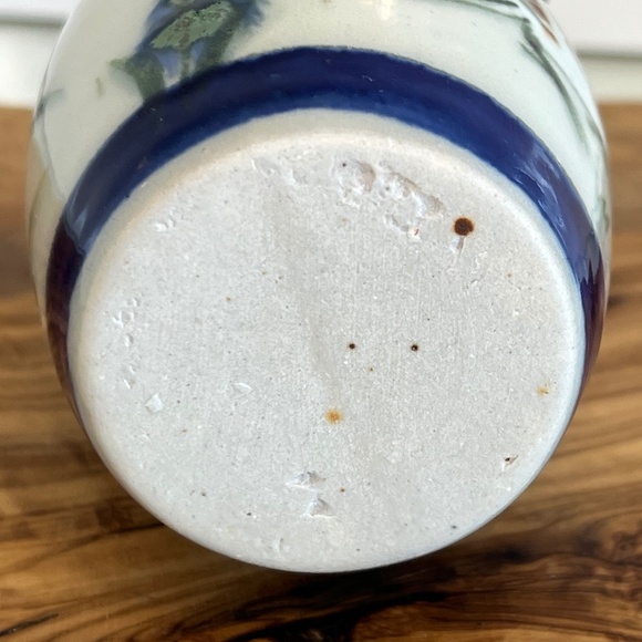 Mexican Art Pottery Vase with Floral Design Tonala Style 4.5” - Picture 9 of 12